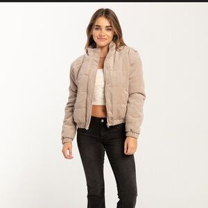 SHEIN Corduroy Puffer Jacket